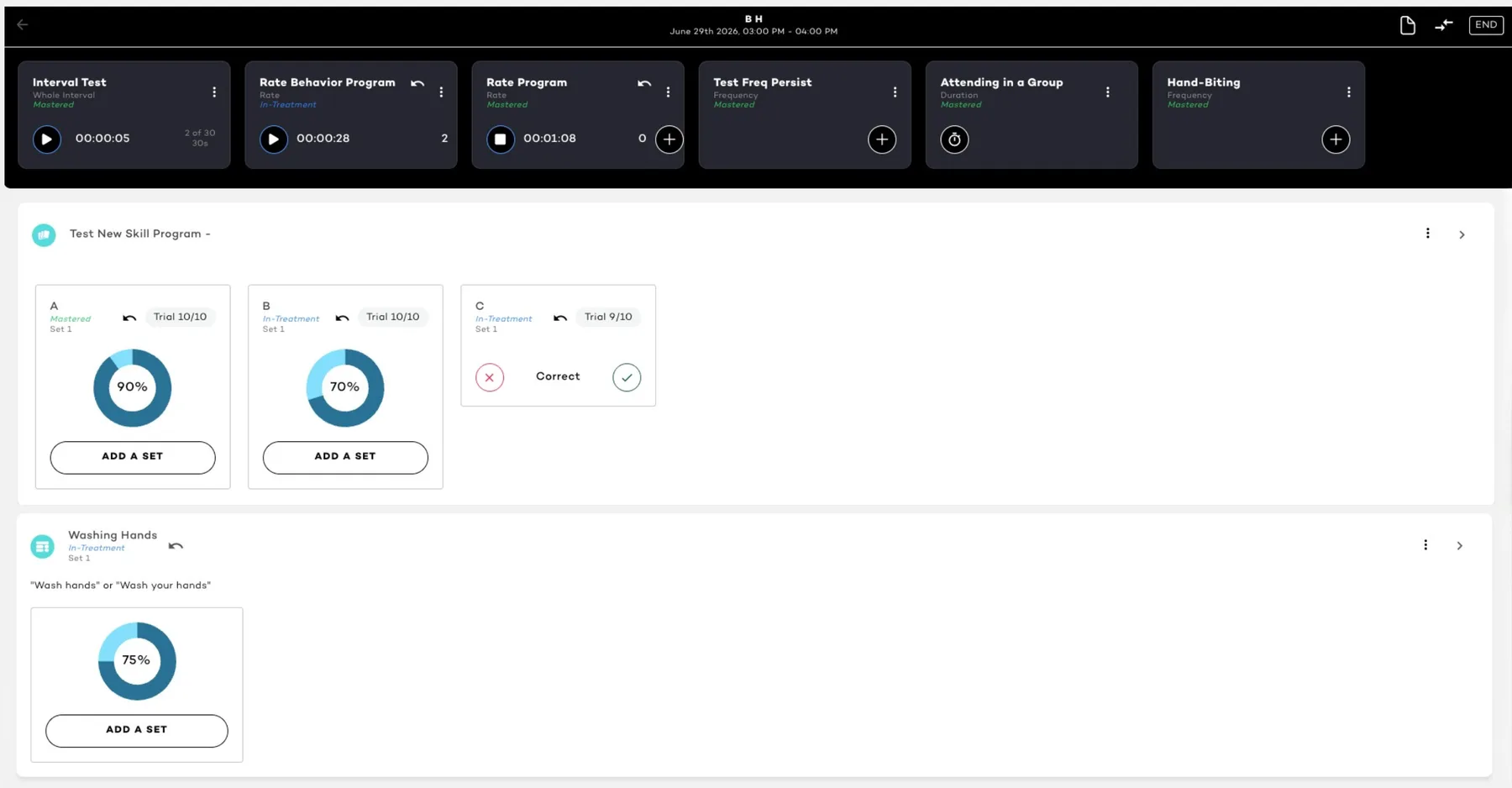 Raven app data collection session view