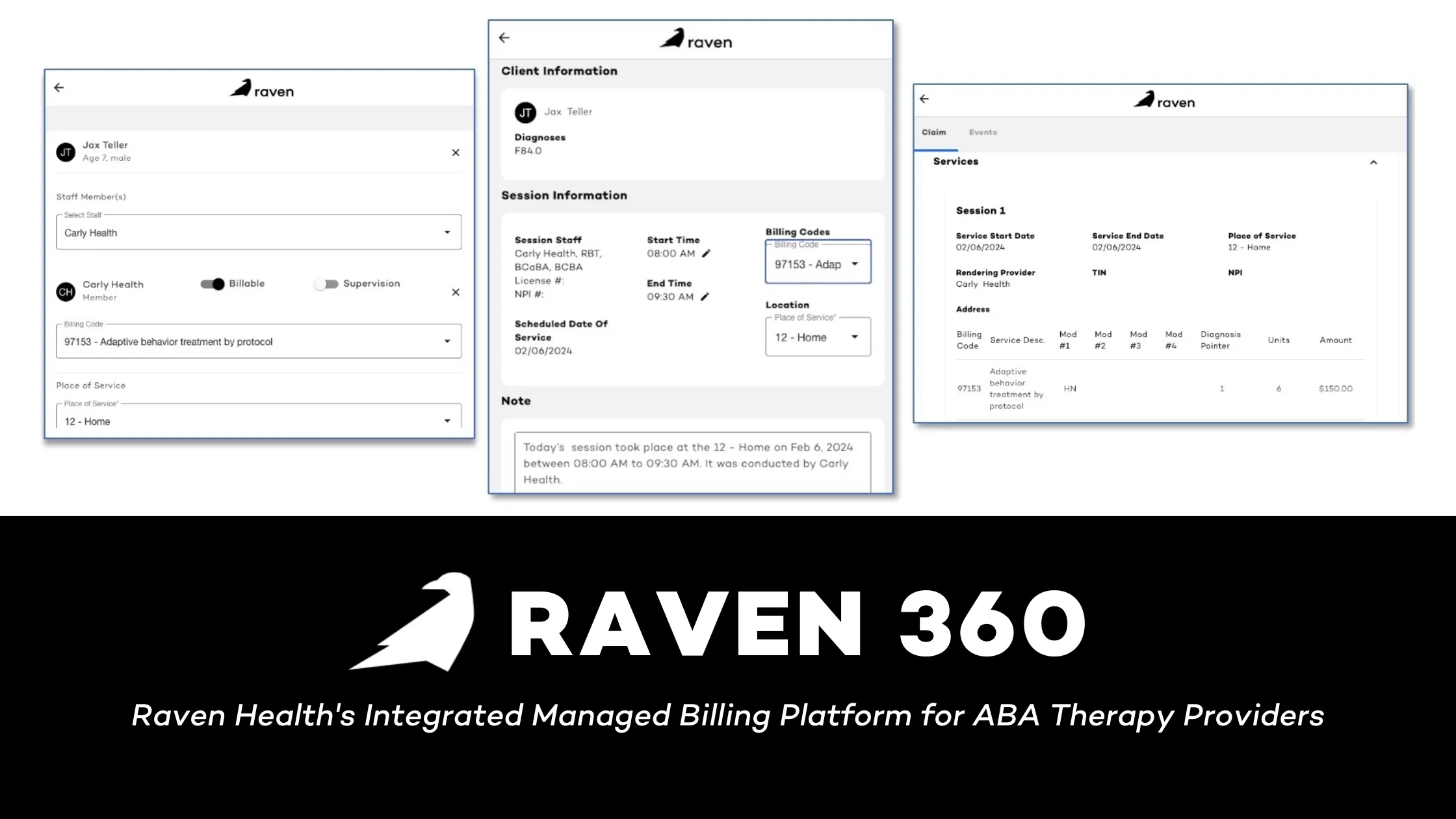 Screenshot of Raven app scheduling area