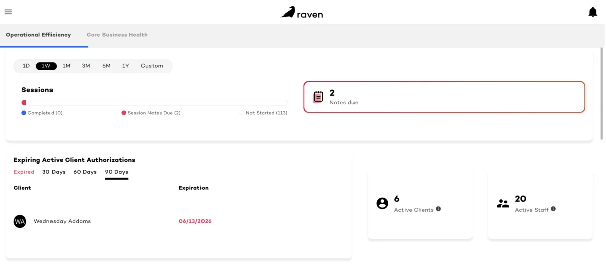 Raven Health client authorization tracker