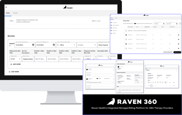 Raven Health’s integrated ABA billing and claims tool that automates billing workflows